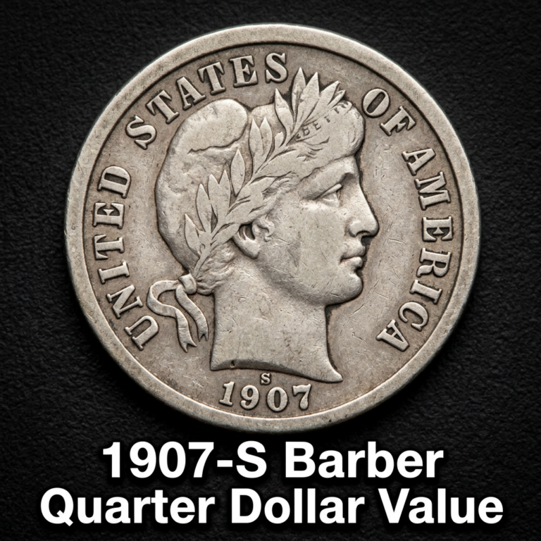 1907 S Barber Quarter Dollar Value Guide and Price Chart