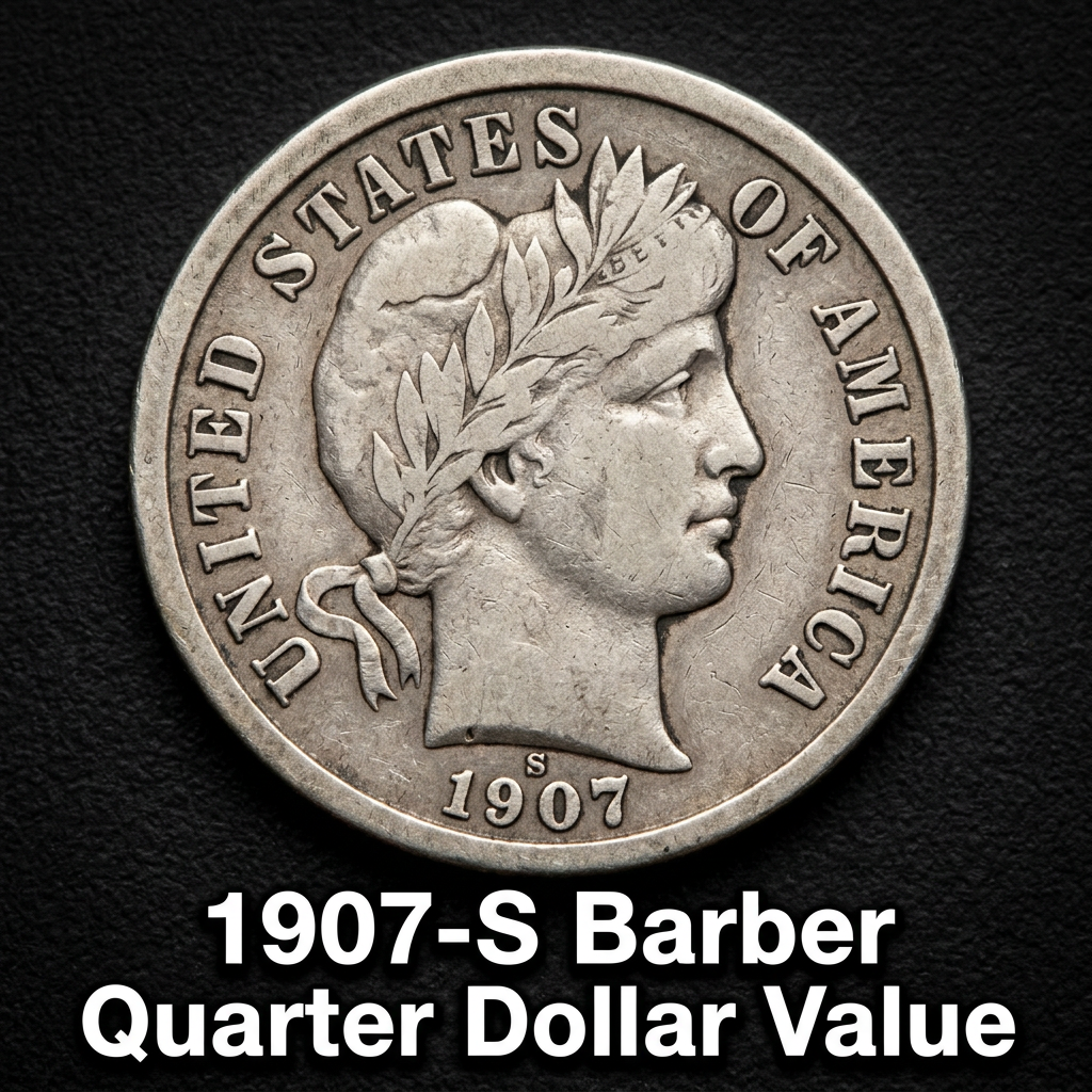 1907 S Barber Quarter Dollar Value Guide and Price Chart