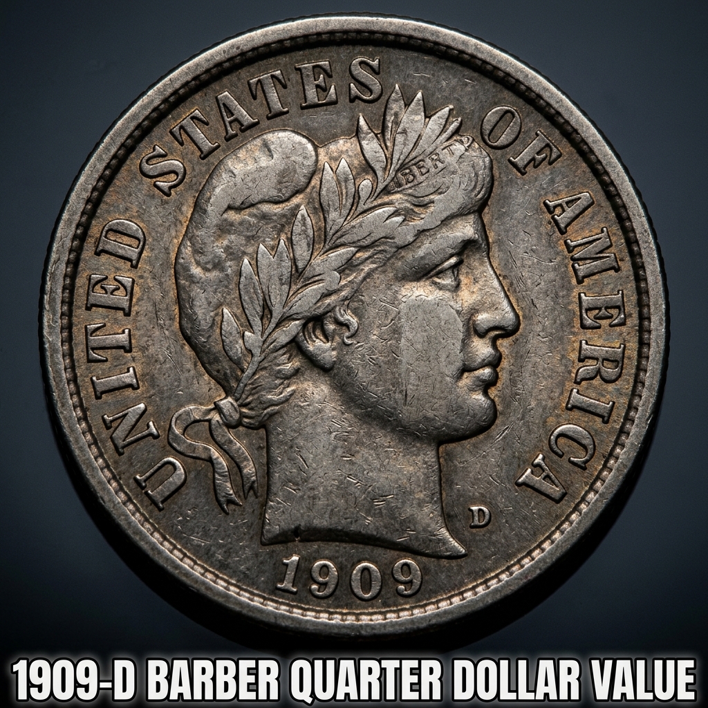 1909 D Barber Quarter Dollar Value and Complete Price Guide