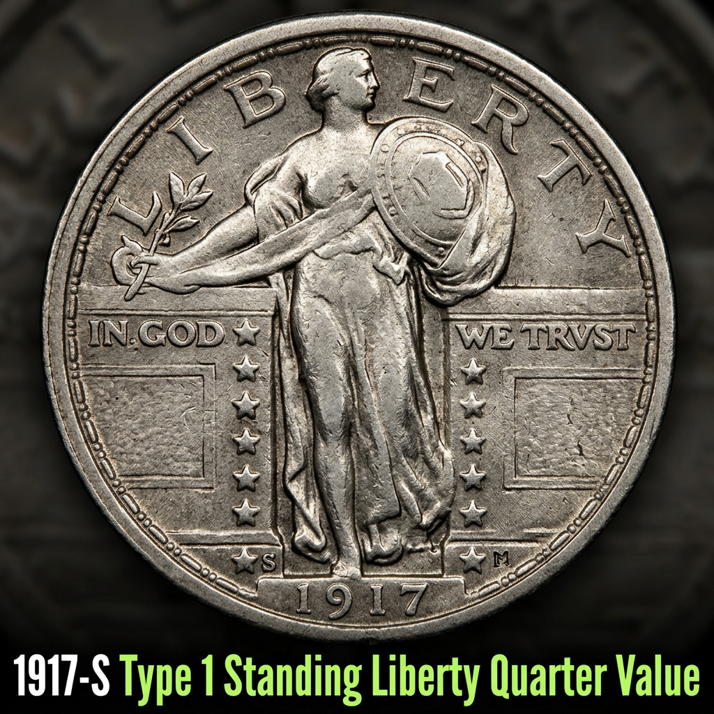 1917-S Type 1 Standing Liberty Quarter Value Guide and Rarity Factors
