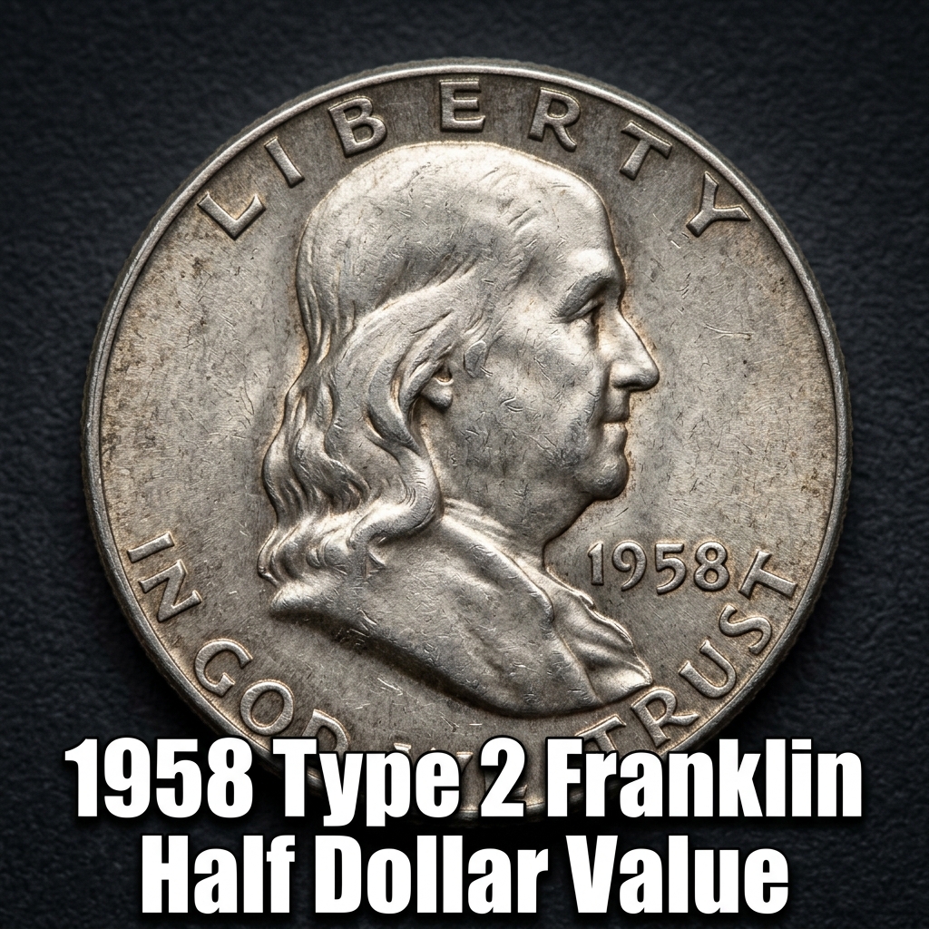 1958 Type 2 Franklin Half Dollar Value and Rarity Guide for Collectors