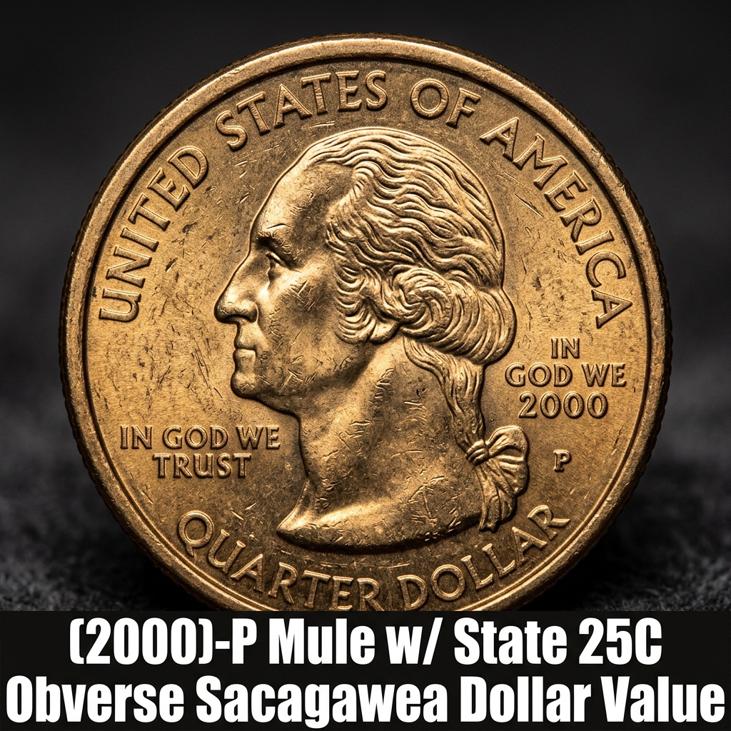 2000 P Mule Sacagawea Dollar with State Quarter Obverse Rarity and Value Guide