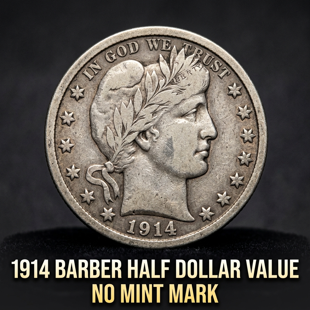 How Much is a 1914 Barber Half Dollar No Mint Mark Worth Today