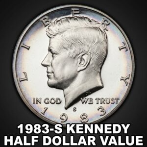 The 1983-S Kennedy Half Dollar is worth anywhere from $3 in typical proof condition to over $1,500 for perfect specimens exhibiting high-quality cameo features.