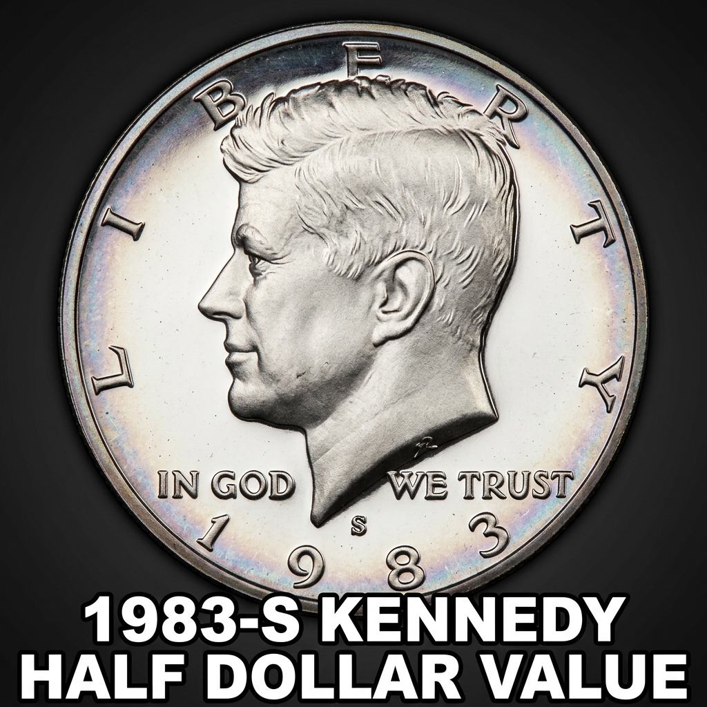 The 1983-S Kennedy Half Dollar is worth anywhere from $3 in typical proof condition to over $1,500 for perfect specimens exhibiting high-quality cameo features.